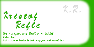 kristof refle business card